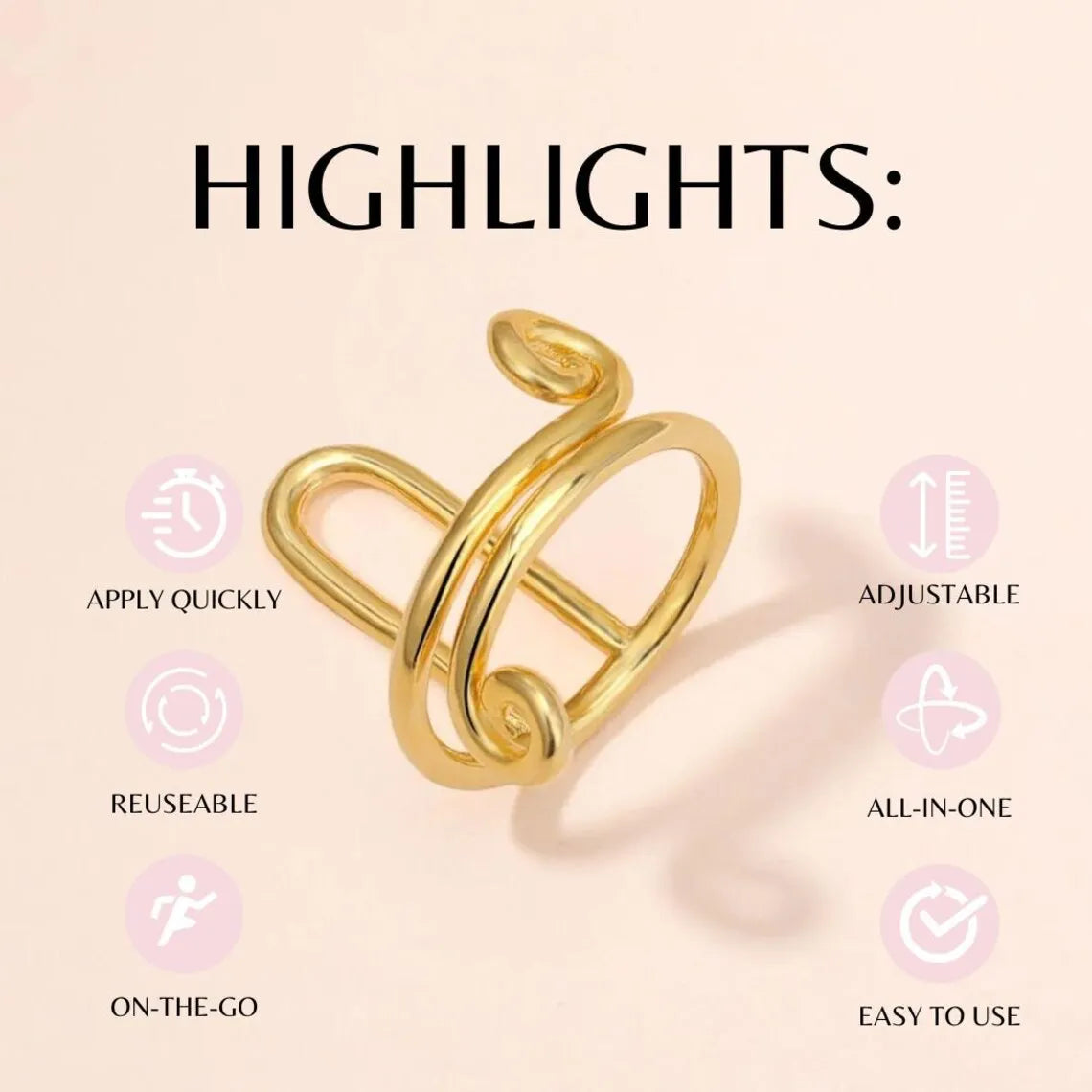 NovaGlow™ Adjustable Nail Rings – The 10-Piece Halal Mani-Alternative