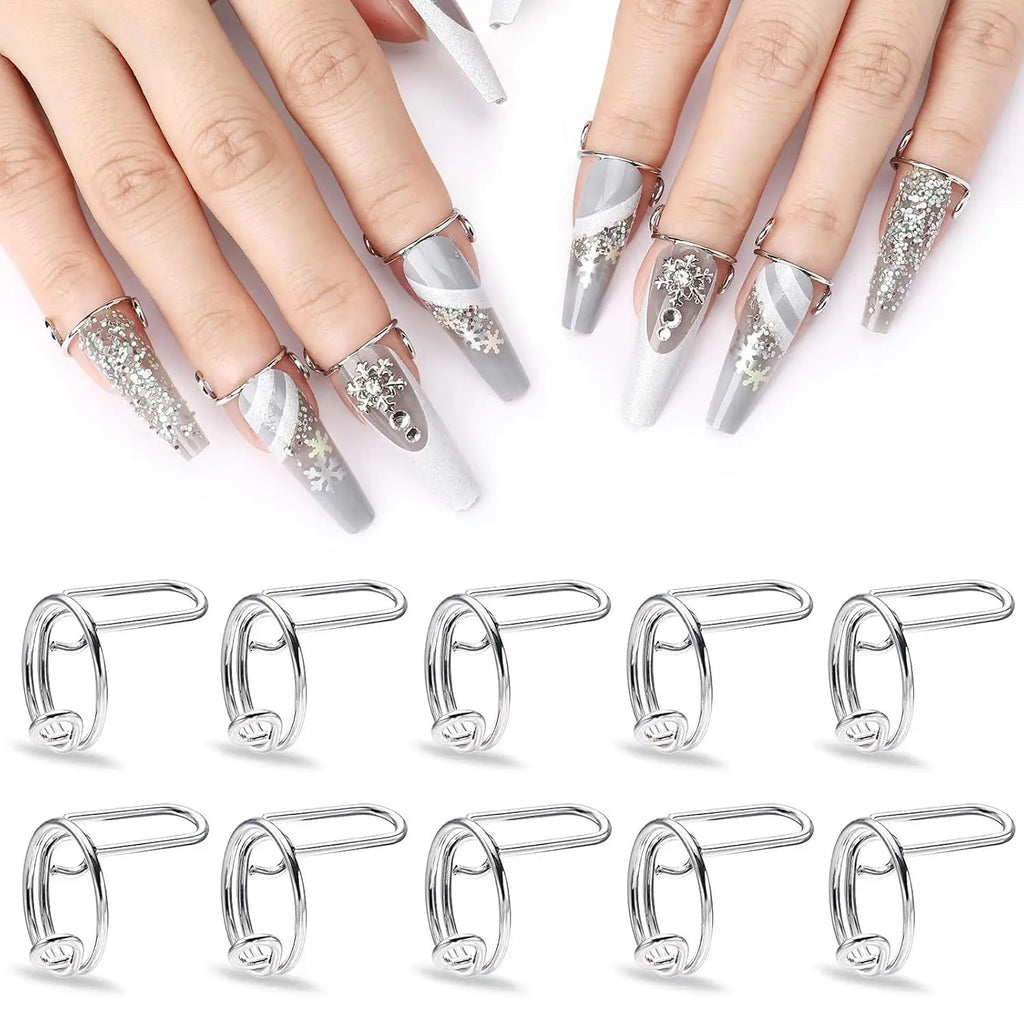 NovaGlow™ Adjustable Nail Rings – The 10-Piece Halal Mani-Alternative