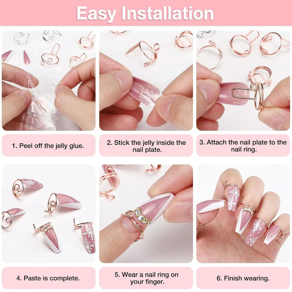 NovaGlow™ Adjustable Nail Rings – The 10-Piece Halal Mani-Alternative