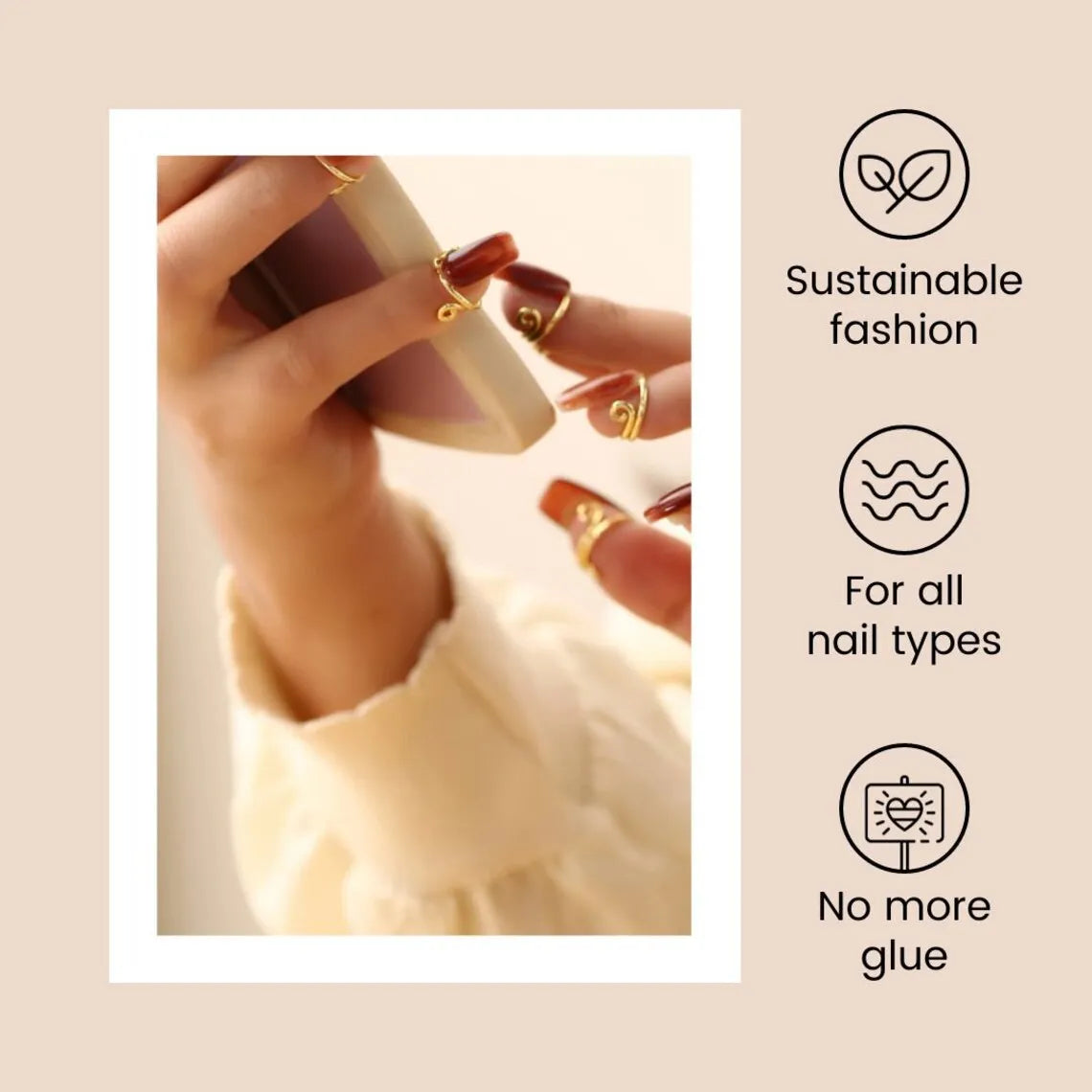 NovaGlow™ Adjustable Nail Rings – The 10-Piece Halal Mani-Alternative