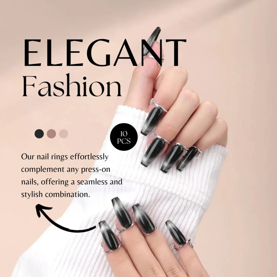 NovaGlow™ Adjustable Nail Rings – The 10-Piece Halal Mani-Alternative